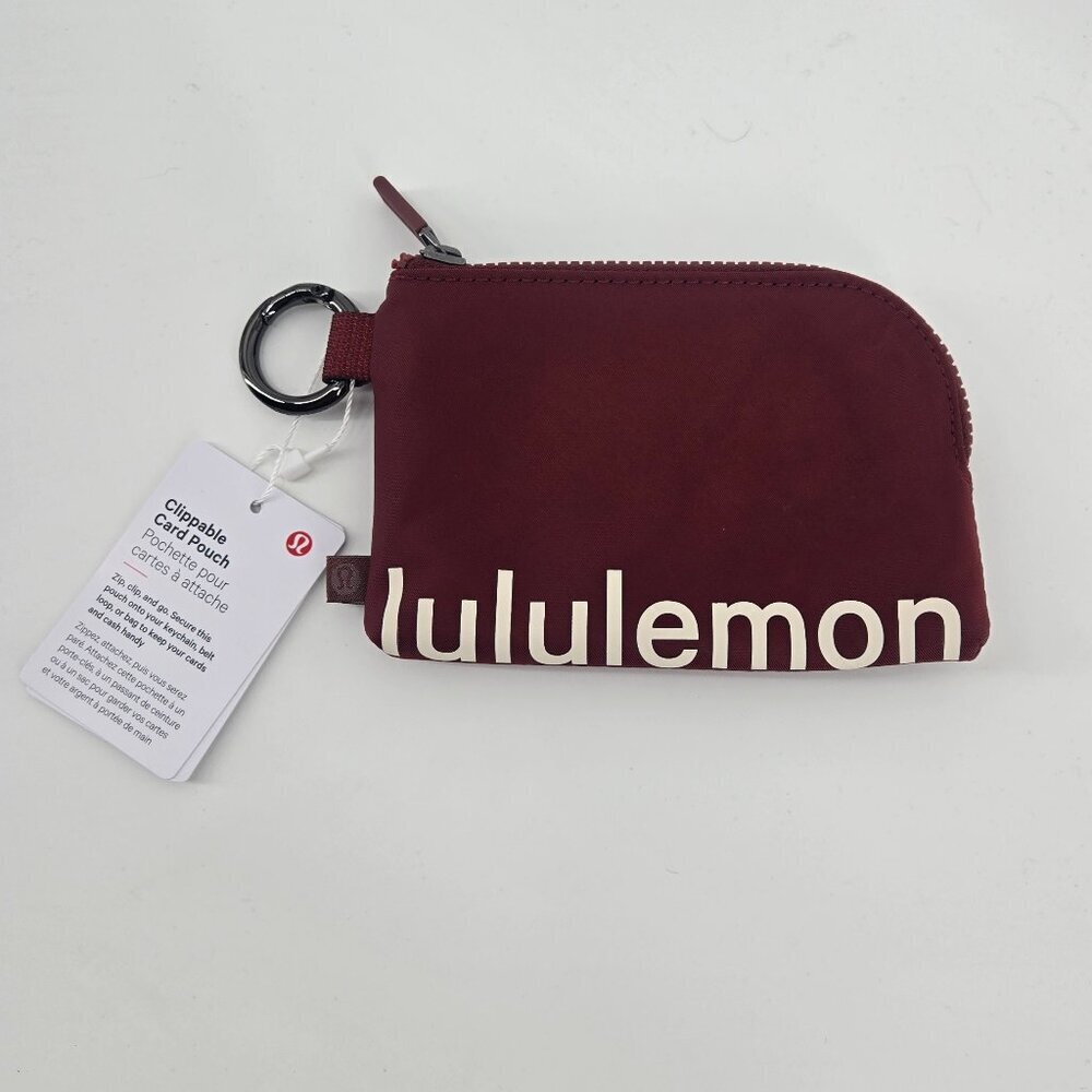 NWT Lululemon Clippable Card Pouch - Rockwood/Light Ivory